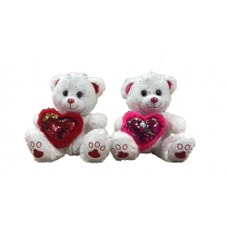 PELUCHE OURS BLANC COEUR...
