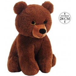 PELUCHE OURS BRUN ASSIS 24 CM